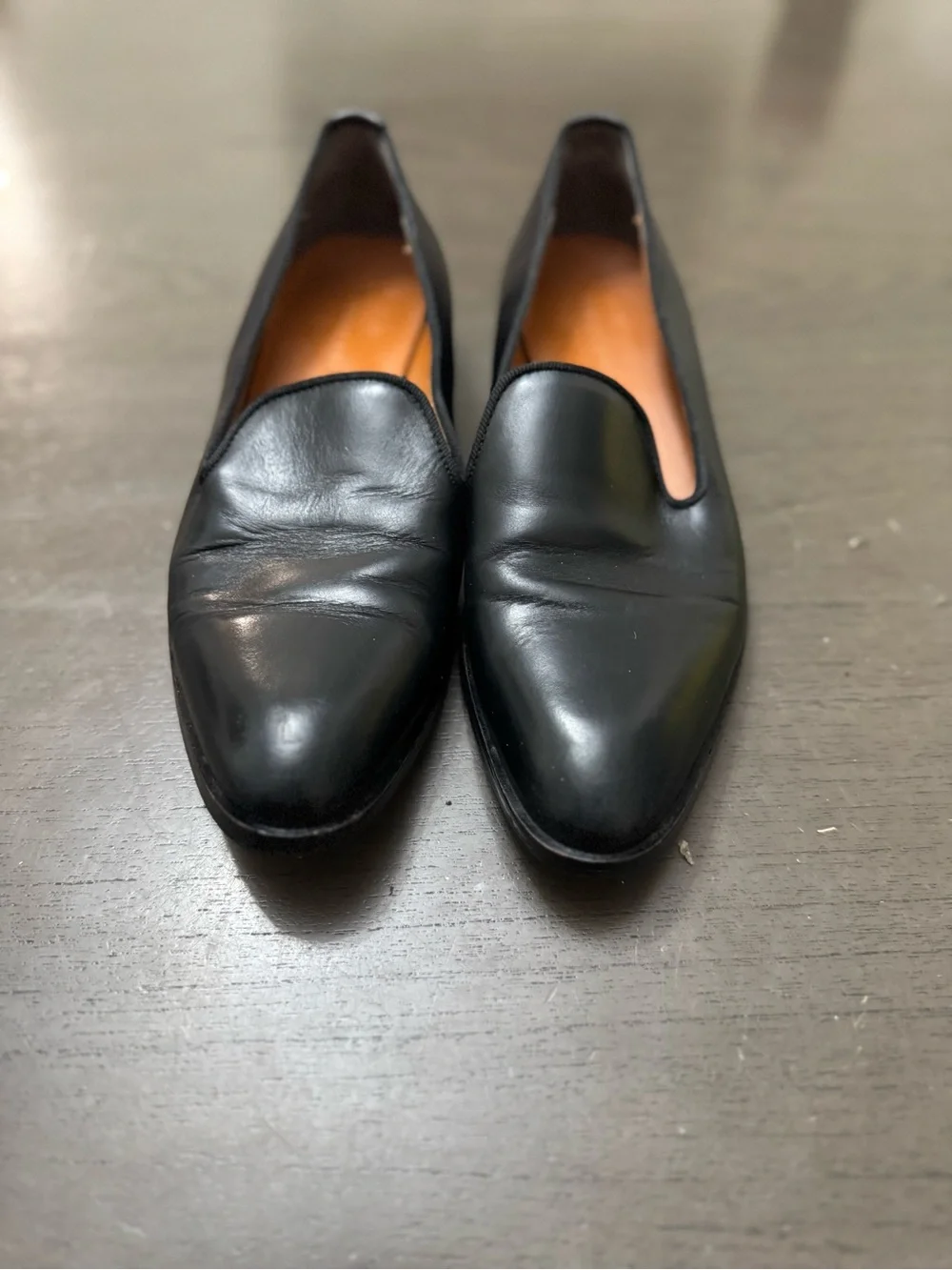 Everlane Shoes The Modern Loafer Leather Slip On Stacked   Heel Black Size 7.5